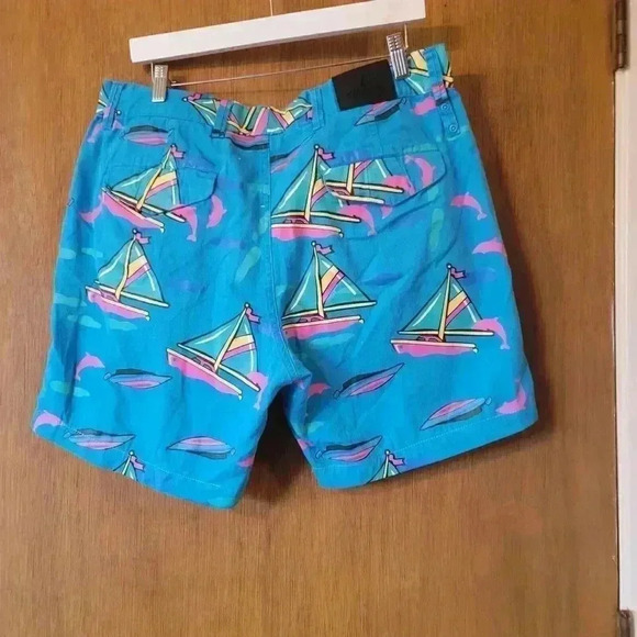 Pink Dolphin Blue Sailboat Cotton Shorts Men's Size 36 - Picture 2 of 9